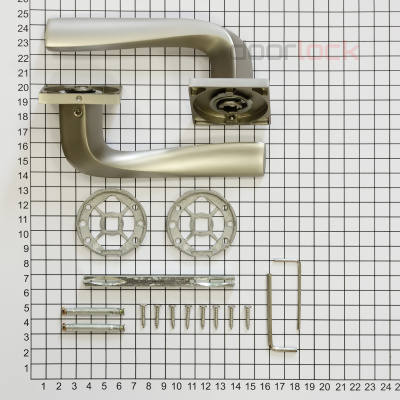 Ручка дверная DOORLOCK Crystal A10S Slim MBSN, матовый никель